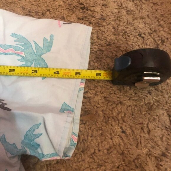 Vintage Tropical Palm AOP Beach Vacation Button Down Shirt 100% Cotton sz6 *FLAW - Picture 9 of 10